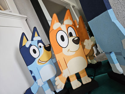 1 Bluey and 1 Name logo Handmade Cutout foam set