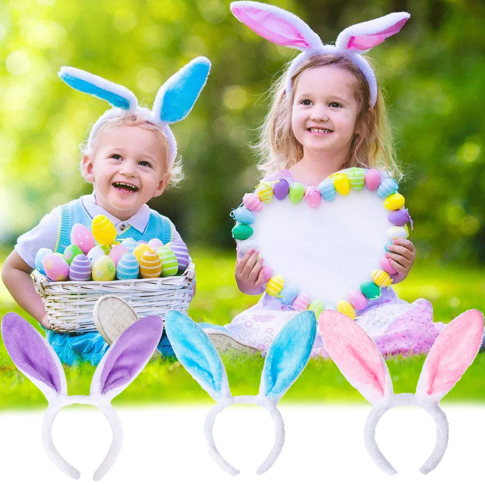 Cute Easter Rabbit Ears Hairband Adult Children Girls Cosplay Dress Costume Bunny Ear Headband Hair Accessories Easter kids gift