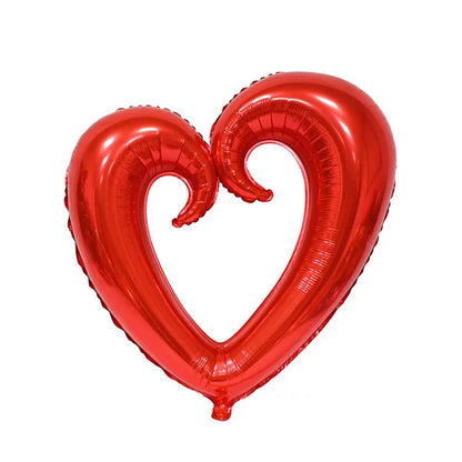 36inch Giant Hook Heart Foil Balloons Wedding Decor Hook Heart Helium Ballon Valentine's Day Decor Birthday Party Globos