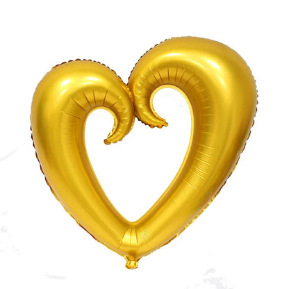 36inch Giant Hook Heart Foil Balloons Wedding Decor Hook Heart Helium Ballon Valentine's Day Decor Birthday Party Globos