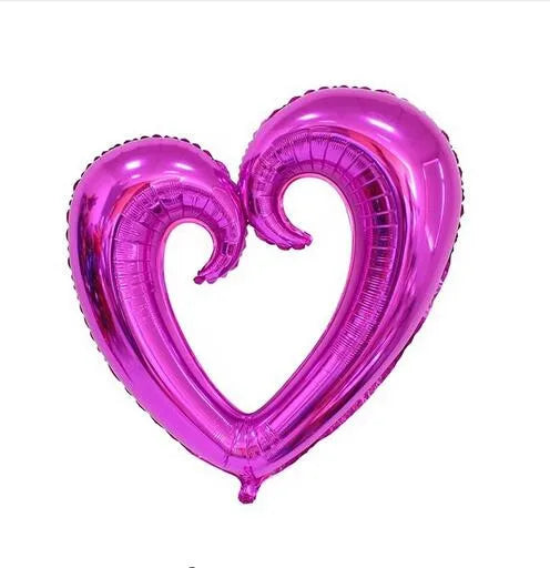 36inch Giant Hook Heart Foil Balloons Wedding Decor Hook Heart Helium Ballon Valentine's Day Decor Birthday Party Globos