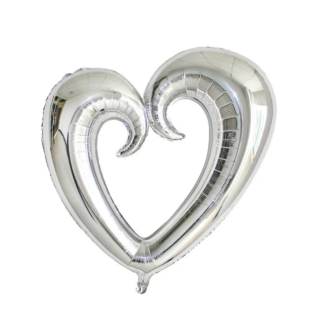 36inch Giant Hook Heart Foil Balloons Wedding Decor Hook Heart Helium Ballon Valentine's Day Decor Birthday Party Globos