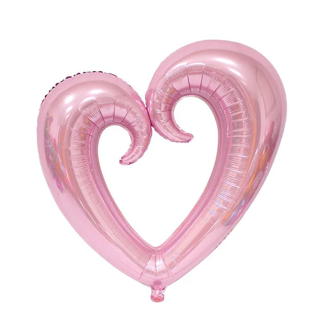 36inch Giant Hook Heart Foil Balloons Wedding Decor Hook Heart Helium Ballon Valentine's Day Decor Birthday Party Globos