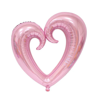 36inch Giant Hook Heart Foil Balloons Wedding Decor Hook Heart Helium Ballon Valentine's Day Decor Birthday Party Globos