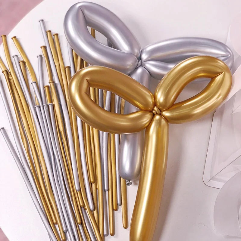 10/20/30pcs Long Balloons Latex Metalic Chrome 260 Magic Tying Twist Balloons Party for Wedding Anniversary Birthday Decorations