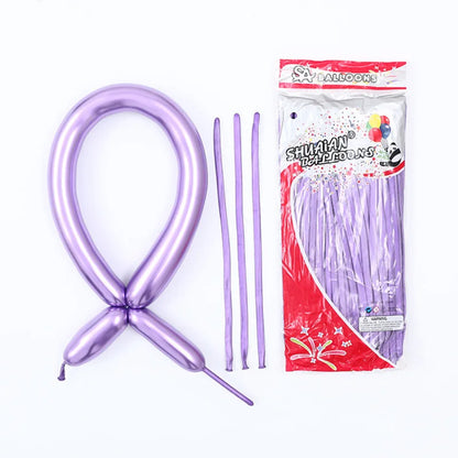 10/20/30pcs Long Balloons Latex Metalic Chrome 260 Magic Tying Twist Balloons Party for Wedding Anniversary Birthday Decorations