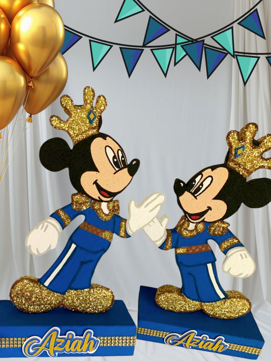 ONE 1 Handmade Mickey Royal Foam Centerpiece – Customizable Table Party Decoration with name 18 inch high