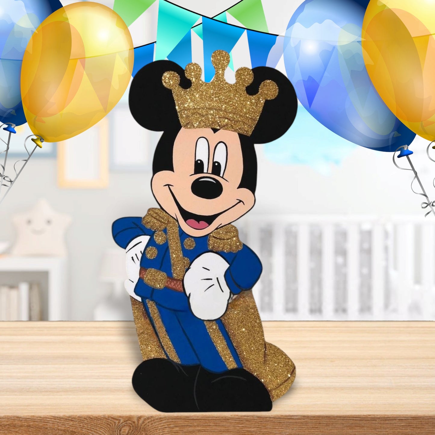 ONE 1 Handmade cutout Mickey Royal Foam decoration Customizable Table Party Decoration 24 inch high