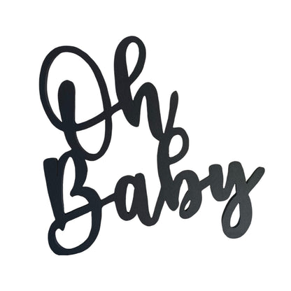 "Oh Baby" black name letters for Winnie the Pooh decoration or baby shower event celebration