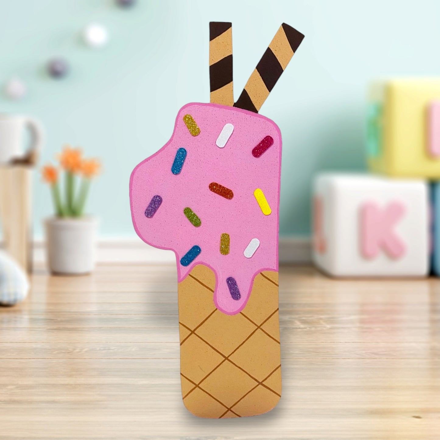 Custom Number Ice Cream Foam handmade Cutout Centerpiece, Perfect for Birthday Parties and Summer Celebrations decorations

Description: