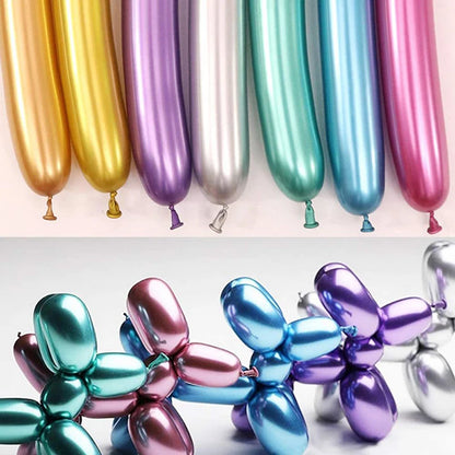 10/20/30pcs Long Balloons Latex Metalic Chrome 260 Magic Tying Twist Balloons Party for Wedding Anniversary Birthday Decorations