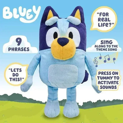 New A Family Of Bluey Talking Plush Bingo Dog Music Plush Toys Bluey Anime Figure Cute Animal Sing Dog Doll Christmas Gifts Kids