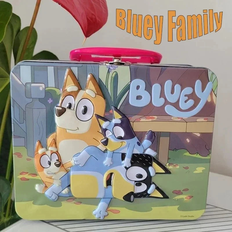 Children'S Storage Iron Box Bluey Puzzle Cartoon Animation Puzzle Puzzle Flat Paper Baby Toy Gift Birthday Gift