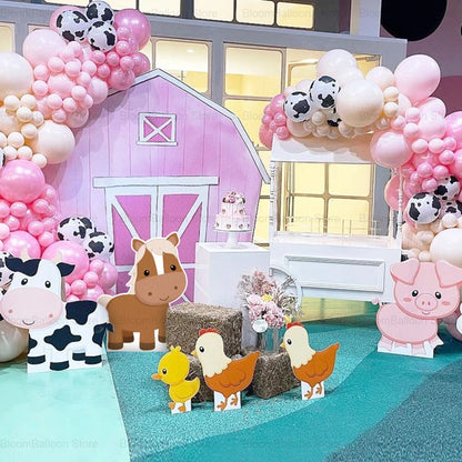 12/18inch Farm Theme KT Board Pink Pig Sheep Cow Cutout for Farm Birthday Party Baby Shower Wedding Decoration Party Supplies