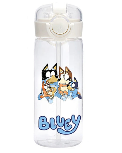 400 Cartoon Animation Bluey Portable Flip-top Water Cup Drinking Bottle Children Gift Bluey Christine Heeler Bingo Heeler