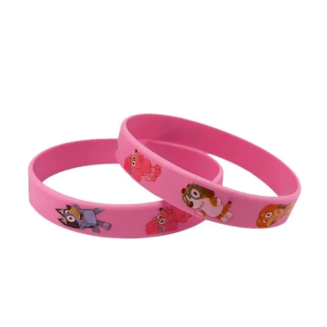 Cartoon Silicone Bracelet Bluey Family Animated Image Wristband Multi-Color Cute Dog Pattern Soft Rubber Bracelet Kid's Toy Gift