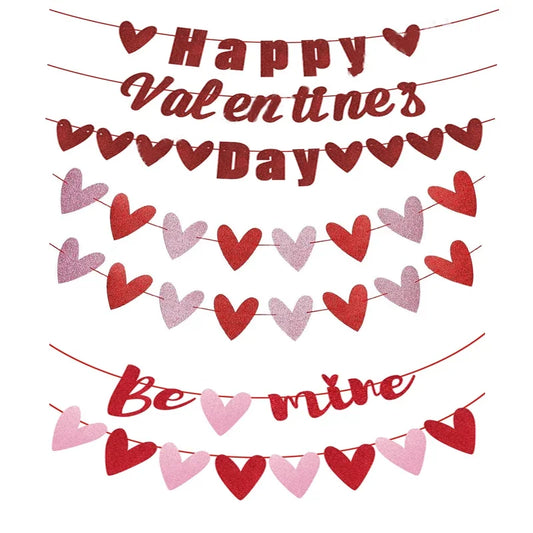 Happpy Valentine‘s Day Banner 2025 Happy Valentine's Day Party Proposal Mr and Mrs Love Weeding Decor For Weddings Bridal Shower