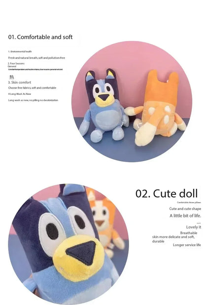 Bluey 28cm Anime Figures Family Bingo Plush Dolls Animation Peripheral Dog Dad Bandit And Mom Chilli Stuffed Toys Kids Gift