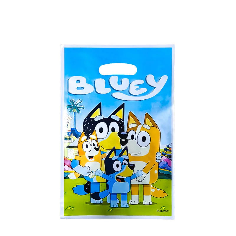 50/100pcs Cartoon Bluey blind box Gift Bag Cute Bingo Snacks Baked Self-sealing Plastic Bag Birthday Gift Packaging Handbag