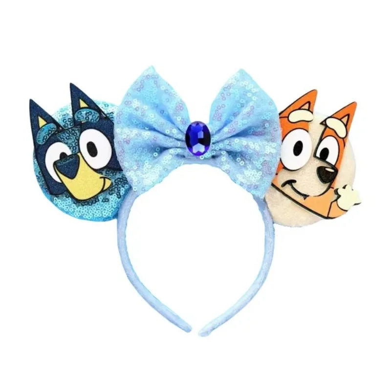 Bluey and Bingo Headband for Children Adults Amusement Park Bow Hairband Festival Party Travel DIY Hair Accessories