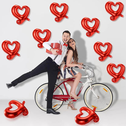 18/40inch Heart Foil Balloon Large Romantic Hook Heart Shape Helium Balloon for Valentines Day Wedding Party Decoration Supplies