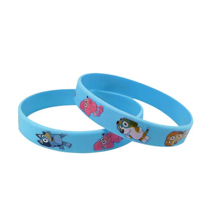 Anime Bluey Cartoon Silicone Bracelet Cute Dog Family Animated Pattern Wristband Multi-color Soft Rubber Bracelet Children Gift