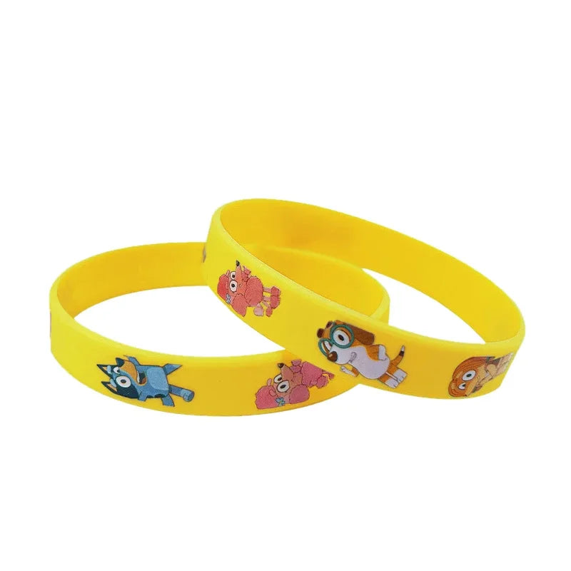 Anime Bluey Cartoon Silicone Bracelet Cute Dog Family Animated Pattern Wristband Multi-color Soft Rubber Bracelet Children Gift