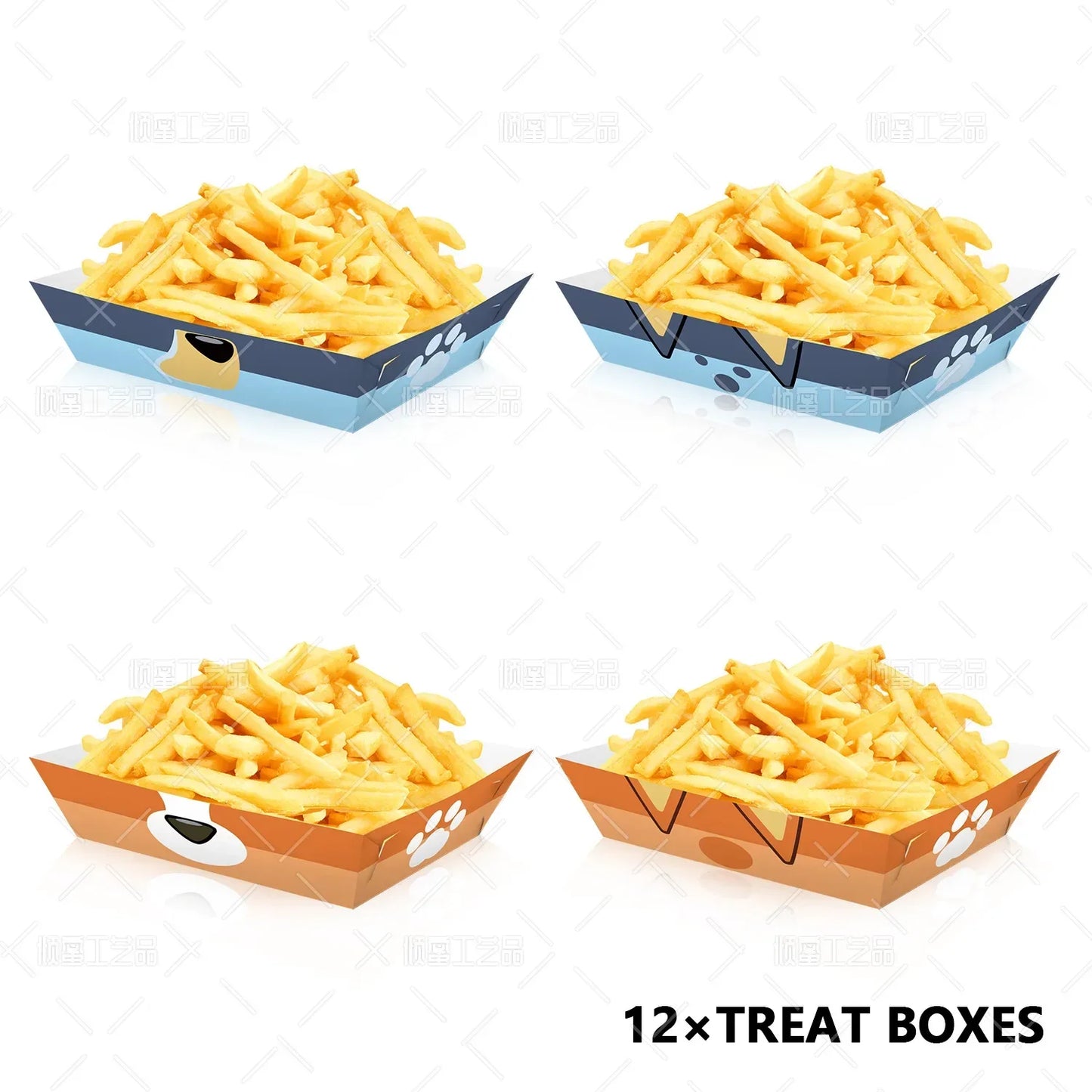 Bluey Family Theme Party Tote Bag Candy Box Gift Box Sticker Folding Paper Bag Snack Tray Popcorn Chip Box Paper Box Tableware