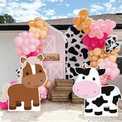 12/18inch Farm Theme KT Board Pink Pig Sheep Cow Cutout for Farm Birthday Party Baby Shower Wedding Decoration Party Supplies