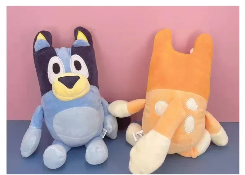 Bluey 28cm Anime Figures Family Bingo Plush Dolls Animation Peripheral Dog Dad Bandit And Mom Chilli Stuffed Toys Kids Gift