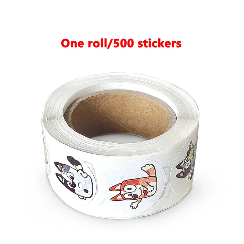 Anime Bluey Sticker Bingo Sticker Dog Sticker Cartoon Decoration Kids Album Diary Envelope Sealing Paper Tape Kids Toys