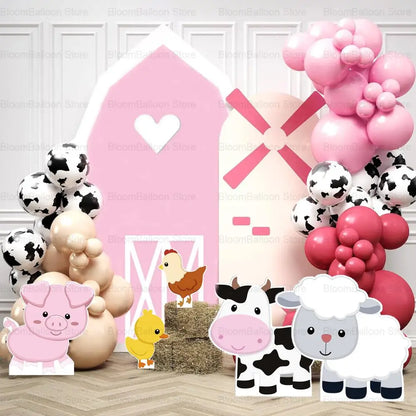 12/18inch Farm Theme KT Board Pink Pig Sheep Cow Cutout for Farm Birthday Party Baby Shower Wedding Decoration Party Supplies