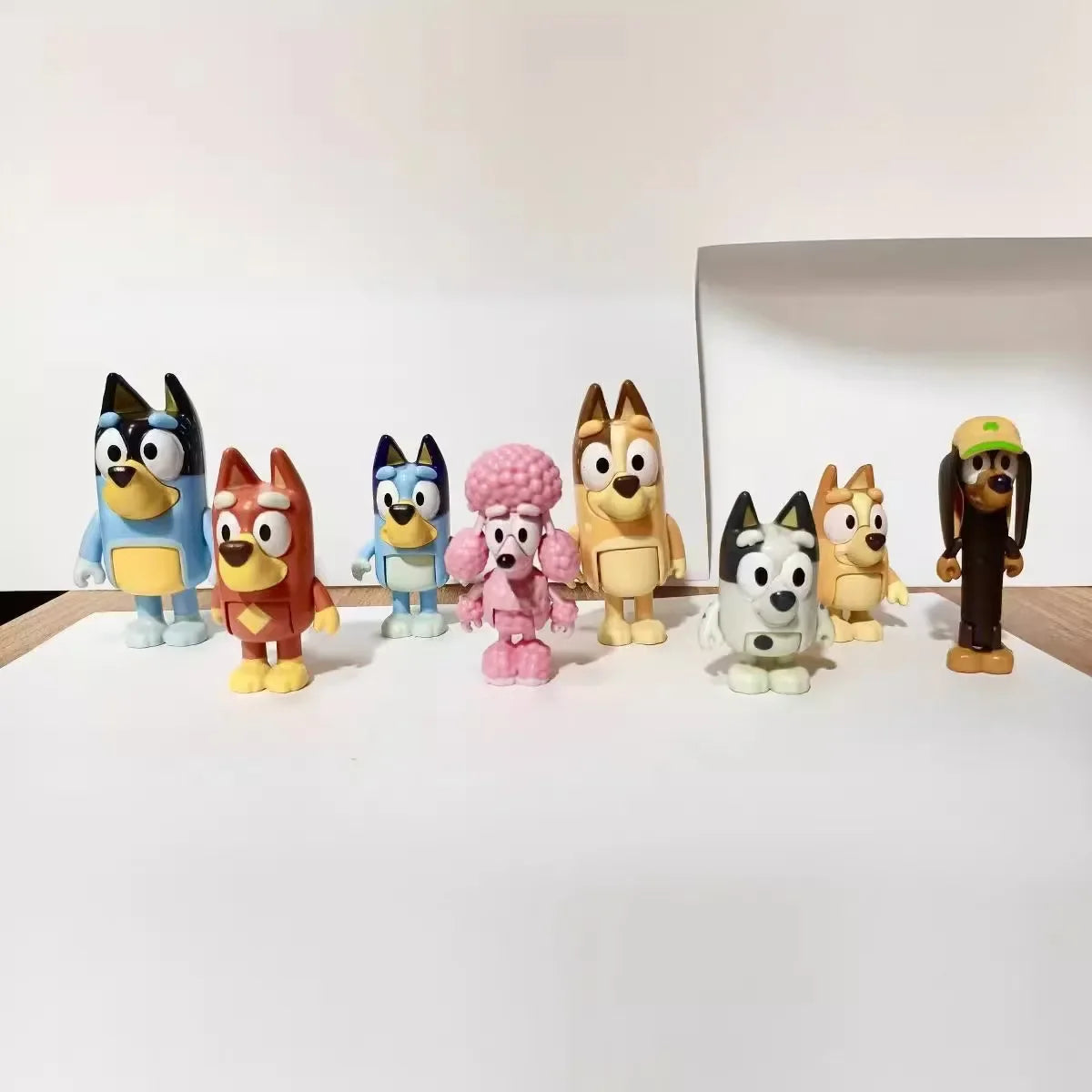 8Pcs/Set Bluey family Bingo Anime Figurines Toy Figures Movable Joints Action Figure Model Children Birthday Cake Decoration Toy