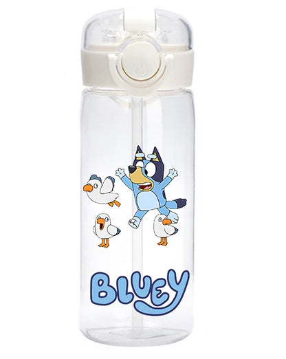 400 Cartoon Animation Bluey Portable Flip-top Water Cup Drinking Bottle Children Gift Bluey Christine Heeler Bingo Heeler