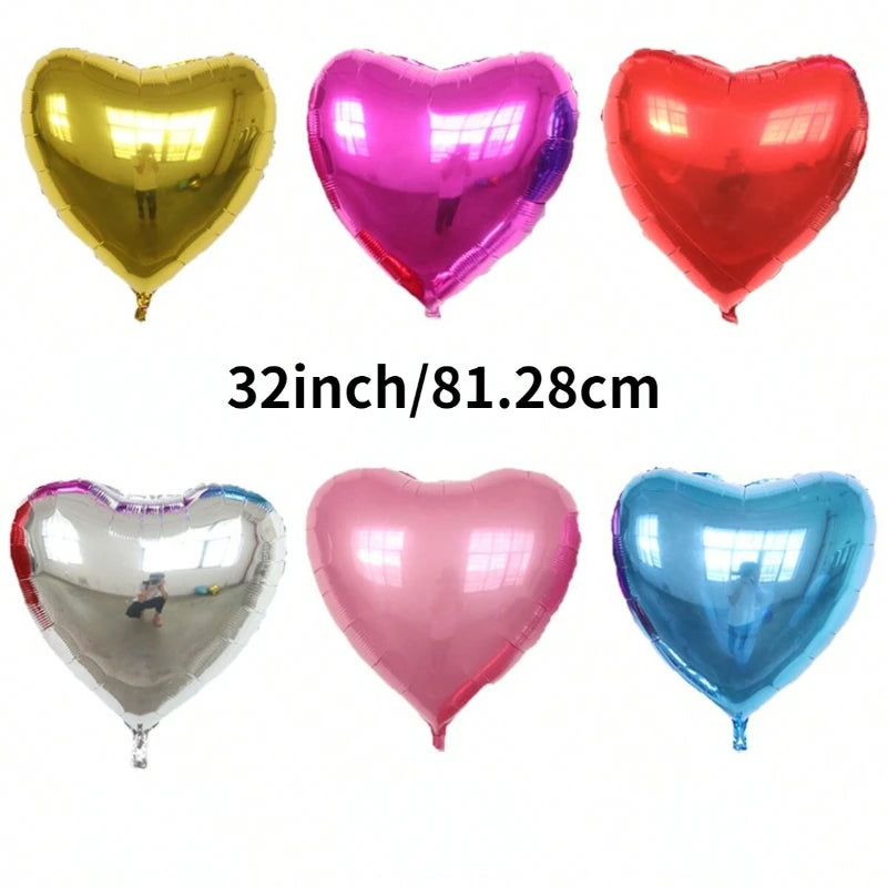 32inch Heart Balloons Love Helium Balloons for Birthday Party Christmas Party Supplies Wedding Engagement Valentines Day Decor