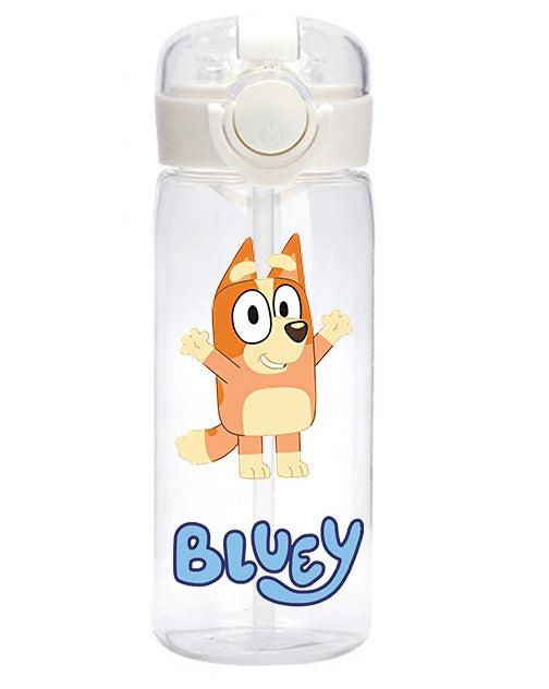 400 Cartoon Animation Bluey Portable Flip-top Water Cup Drinking Bottle Children Gift Bluey Christine Heeler Bingo Heeler