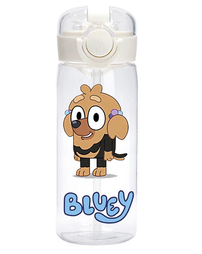 400 Cartoon Animation Bluey Portable Flip-top Water Cup Drinking Bottle Children Gift Bluey Christine Heeler Bingo Heeler