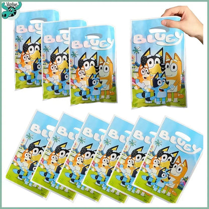 50/100pcs Cartoon Bluey blind box Gift Bag Cute Bingo Snacks Baked Self-sealing Plastic Bag Birthday Gift Packaging Handbag