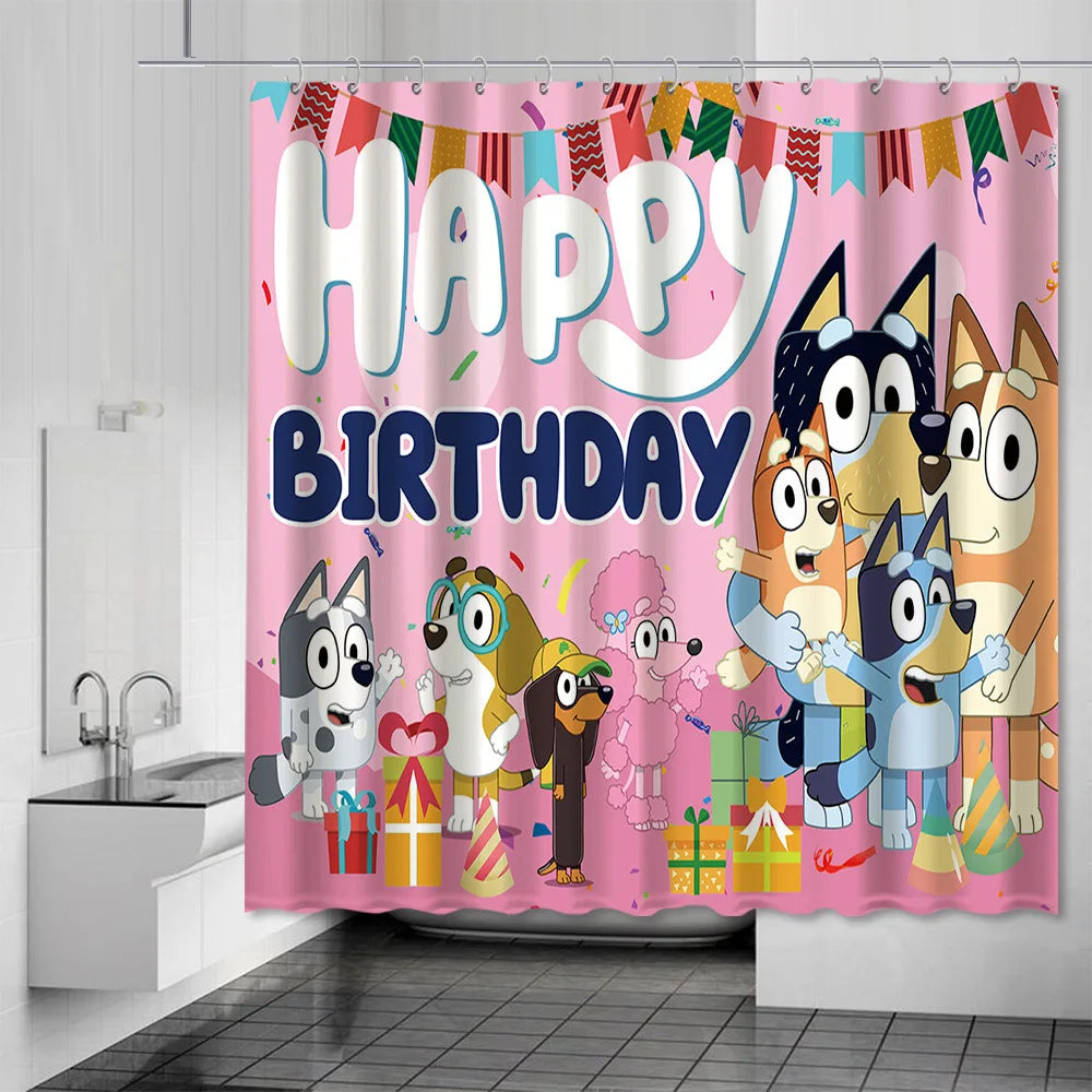 New Cartoon Bluey Background Cloth Bluey Children's Boys and Girls Birthday Party Background Cloth Decoration