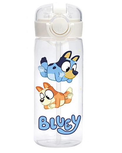 400 Cartoon Animation Bluey Portable Flip-top Water Cup Drinking Bottle Children Gift Bluey Christine Heeler Bingo Heeler