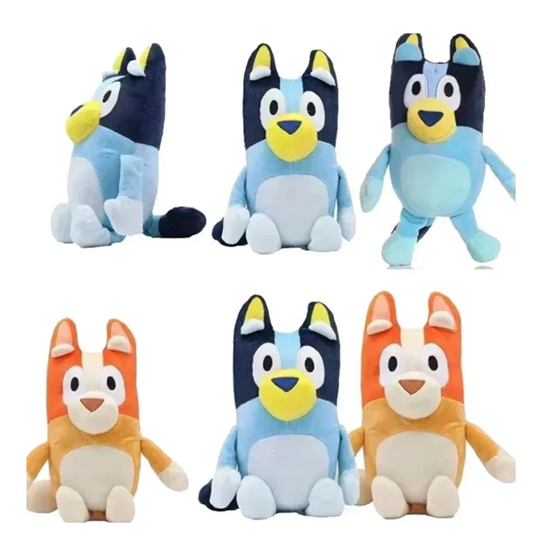 Bluey 28cm Anime Figures Family Bingo Plush Dolls Animation Peripheral Dog Dad Bandit And Mom Chilli Stuffed Toys Kids Gift