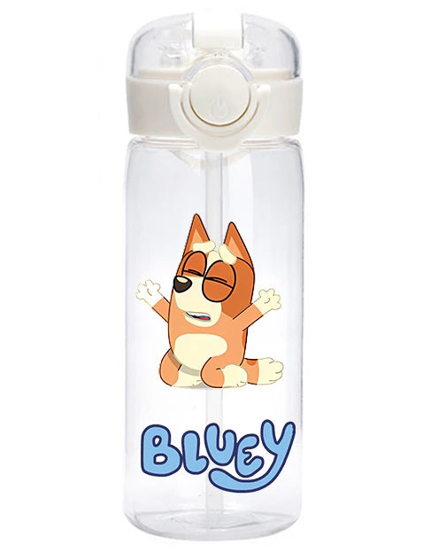 400 Cartoon Animation Bluey Portable Flip-top Water Cup Drinking Bottle Children Gift Bluey Christine Heeler Bingo Heeler