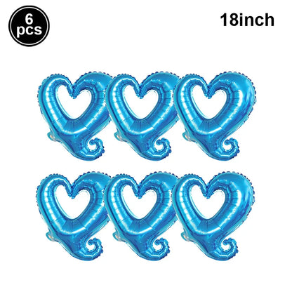 18/40inch Heart Foil Balloon Large Romantic Hook Heart Shape Helium Balloon for Valentines Day Wedding Party Decoration Supplies