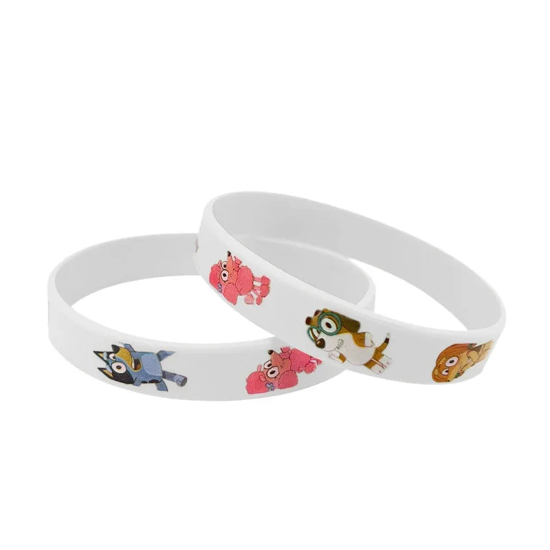 Anime Bluey Cartoon Silicone Bracelet Cute Dog Family Animated Pattern Wristband Multi-color Soft Rubber Bracelet Children Gift